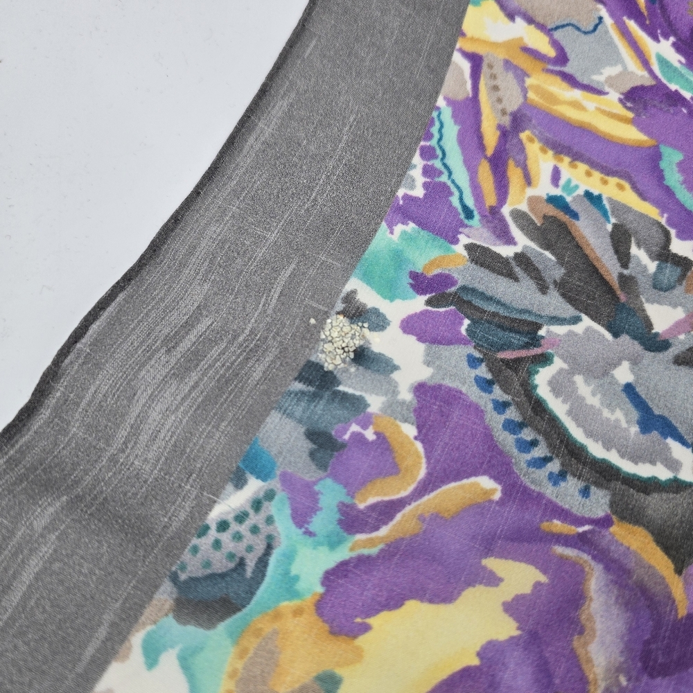 Missoni Multicolor Pattern Square Scarf Silk Grey… - image 3